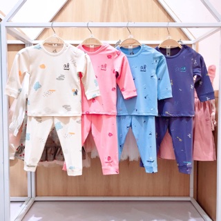 Bộ rời dài tay Ualarogo xanh than 6-9M