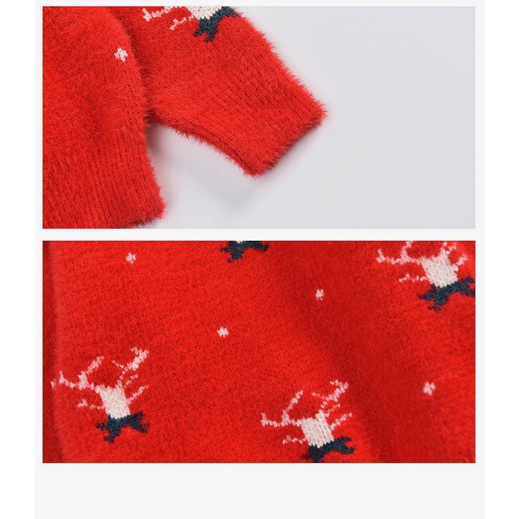 Áo len lông hoạ tiết tuần lộc Noel nhiều màu cho bé (Cao 80-160cm, nặng 8-40kg) N00912