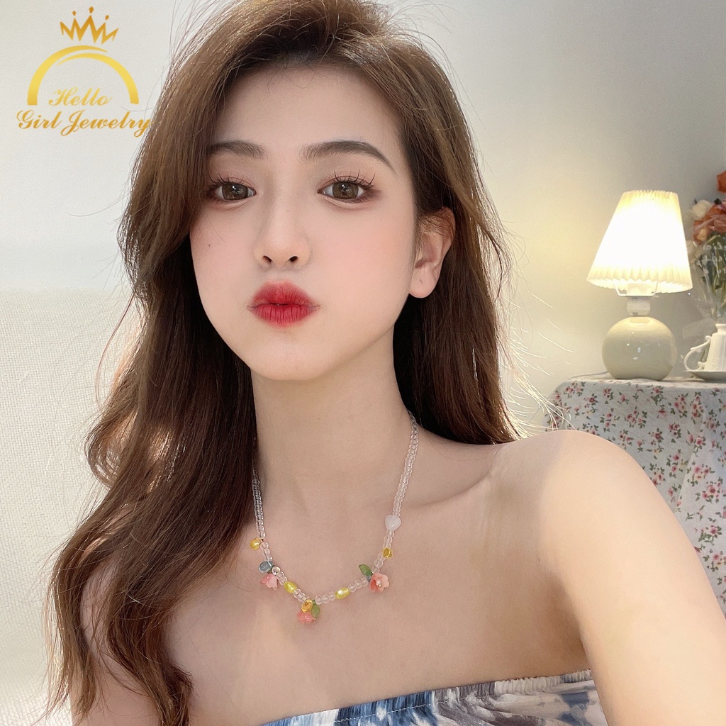 Vòng cổ Mặt Hoa Hồng Đơn Giản Thời Trang Mùa Hè Mới Cho Nữ