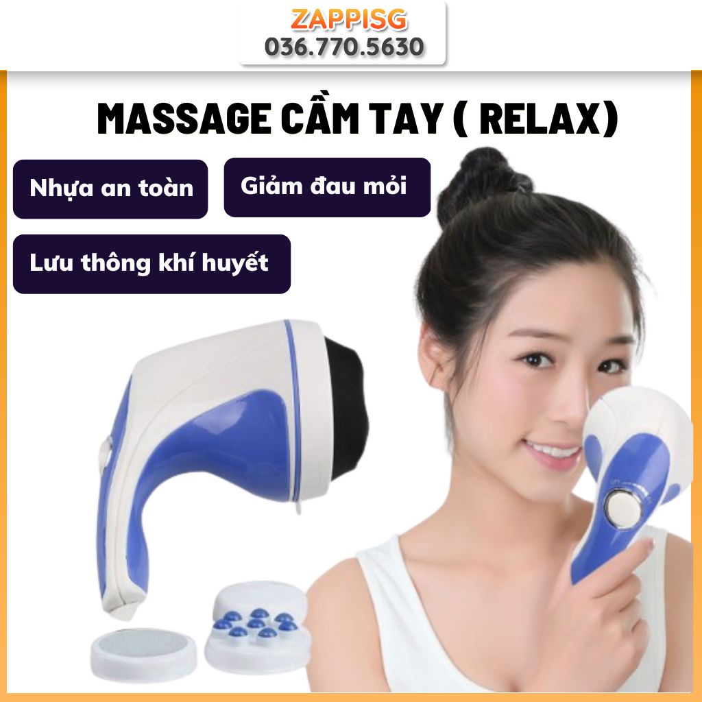 Thiết bị Matxa - Máy Massage Cầm Tay 5 Đầu Đánh (Relax) Cao Cấp - Tuần hoàn khí huyết - BH 1 ĐỔI 1