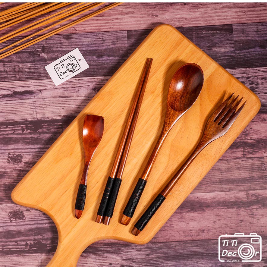 Nĩa gỗ FREESHIP Trang trí đồ ăn, bàn ăn, nhà bếp, dụng cụ ăn uống - Titi Decor