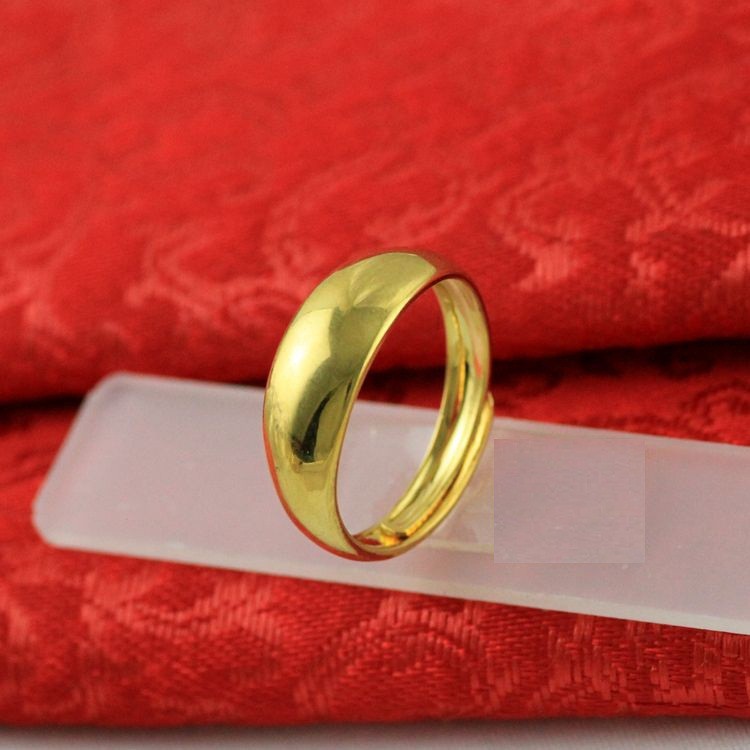 Nhẫn bóng mạ vàng 24K đơn giản dành cho nam và nữ