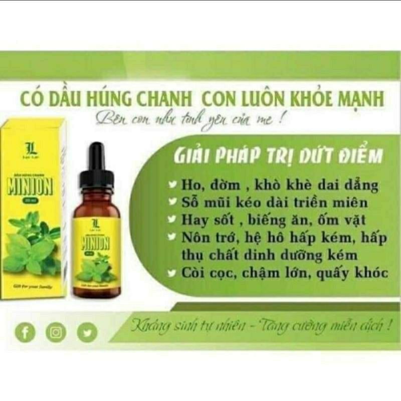 [DATA MỚI ] Dầu húng chanh Minion chính hãng 30ml