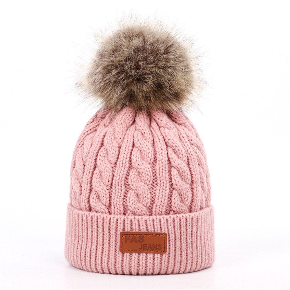 Mũ Len Beanie Đính Quả Bông Cho Bé MIHAN1