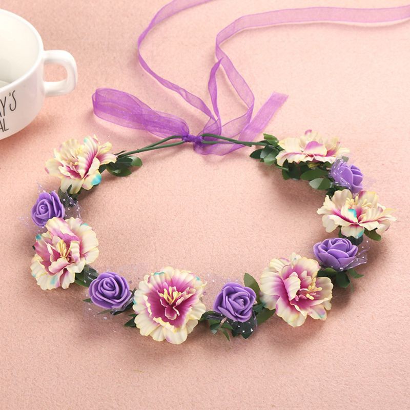 Băng Đô Cài Tóc Hình Hoa Hồng Dễ Thương 6 Màu Lựa Chọn