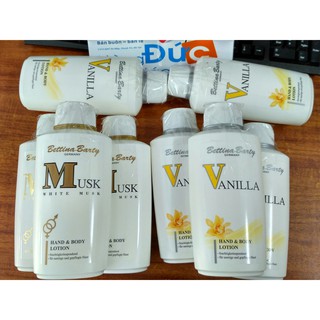 DƯỠNG THỂ TRẮNG DA TÍCH HỢP NƯỚC HOA VANILLA, musk 500ml Bettina Barty (Hand & Body Lotion) - hàng xách tay đức  nội địa