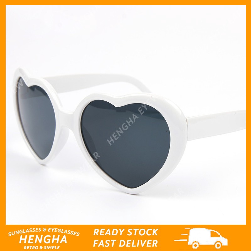 Kính râm kiểu vintage hình trái tim đáng yêu chống tia UV 400