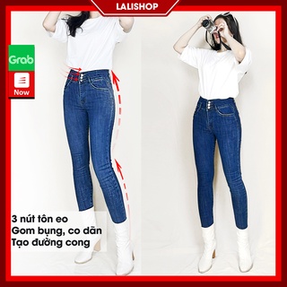 Quần jean nữ lưng cao, quần bò nữ cạp cao skinny tôn dáng LALI