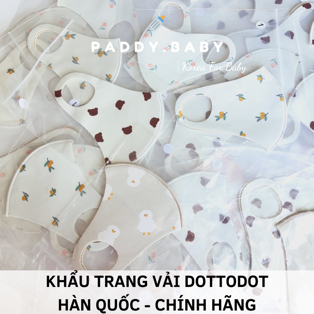 Khẩu trang vải kháng khuẩn Bebenuvo/Dottodot Hàn Quốc cho bé từ sơ sinh đến 8 tuổi