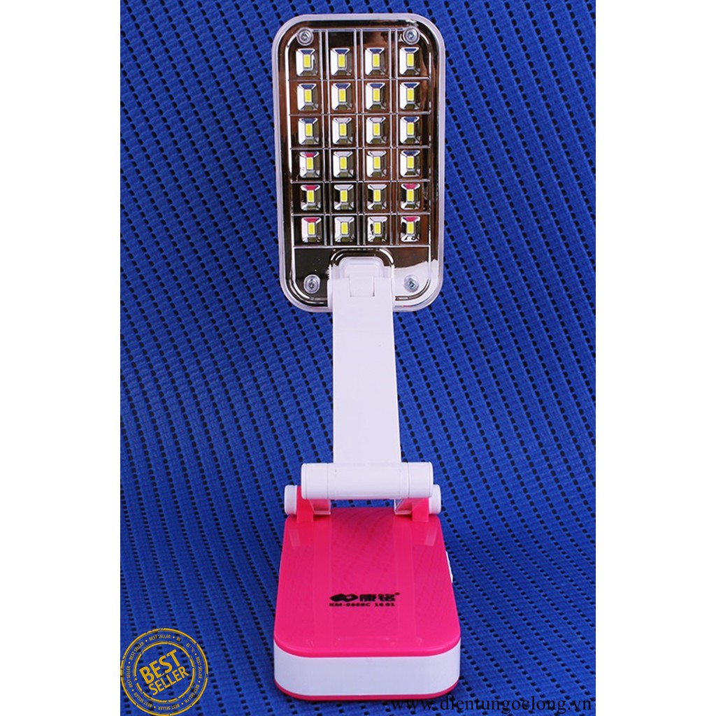 Đèn Học Để Bàn 24 Led KM-6668C Pin Sạc