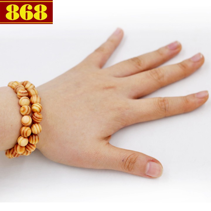 Vòng tay gỗ huyết rồng 8 ly quấn đôi GD3, vòng tay chuỗi hạt