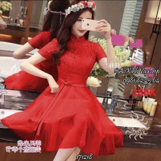 Đầm ren xoè c