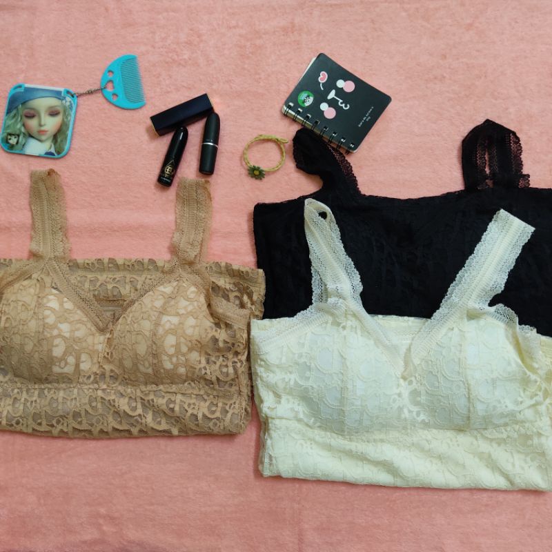 Áo 2 dây nữ lót lông, áo bra ren giữ nhiệt lót lông có miếng mút ngực đồ nữ thu đông phong cách Hàn đẹp