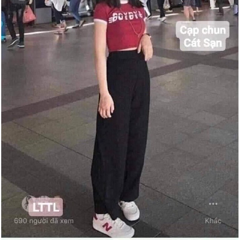 [ Siêu Rẻ] quần ống rộng cạp cao
