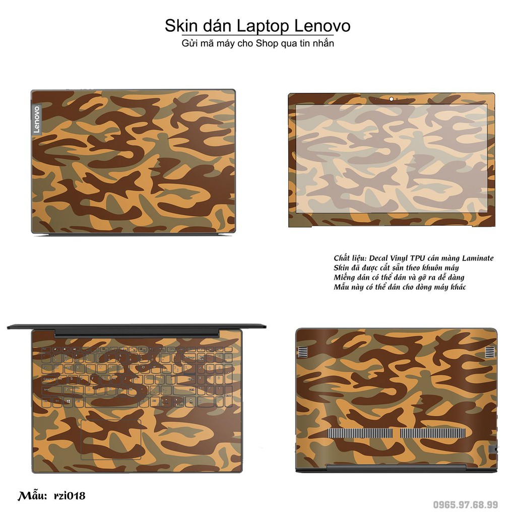 Skin dán Laptop Lenovo in hình rằn ri _nhiều mẫu 3 (inbox mã máy cho Shop)