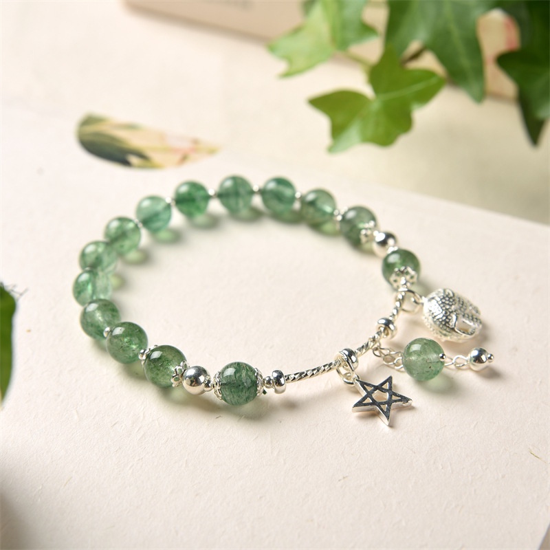 Phấn Bột Mori Series Màu Xanh Lá Cây Tươi Mới Với Chất Lượng Bạc 5☆Vòng Đeo Tay Mặt Tròn Thời Trang Dành Cho Nữ