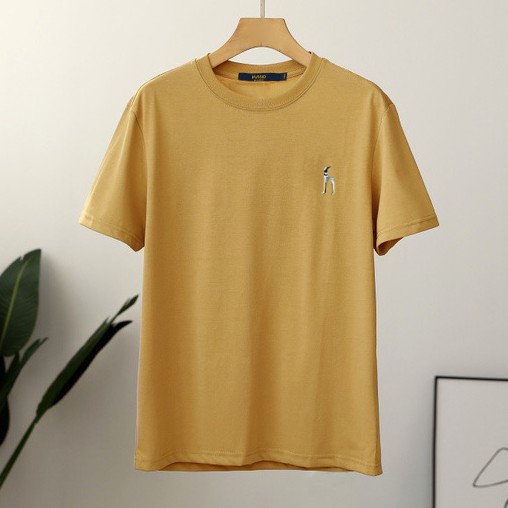 Áo thun nam HUSSIO cotton co giãn thêu Logo LUXURY | BigBuy360 - bigbuy360.vn