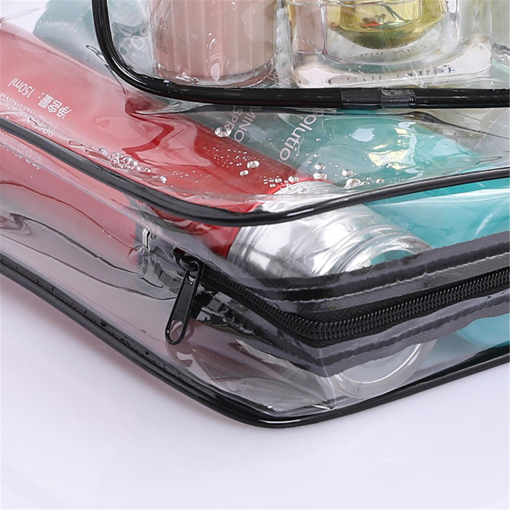 [Hàng mới về] Túi đựng mỹ phẩm trang điểm vật dụng cá nhân PVC trong suốt bảo vệ môi trường có khóa kéo chống thấm nước