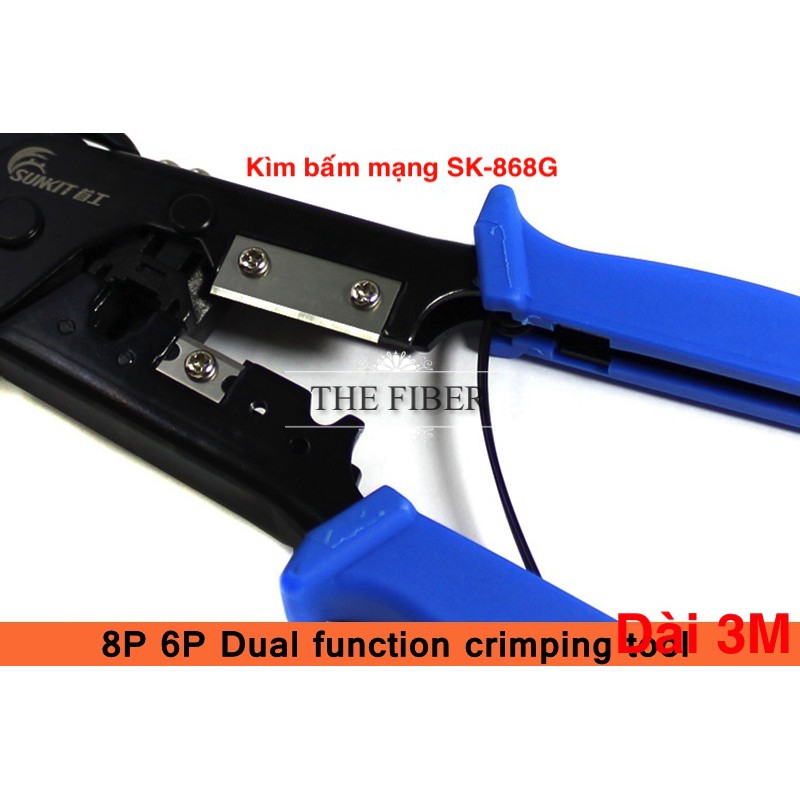 [Mã ELFLASH5 giảm 20K đơn 50K] Kìm bấm mạng SUNKIT SK-868G (Bấm đầu mạng RJ45 và RJ11)