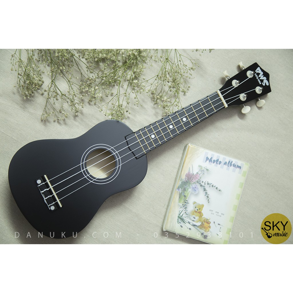 [Hàng xịn] Đàn Ukulele BWS Soprano Đen Full Gỗ mới 100%