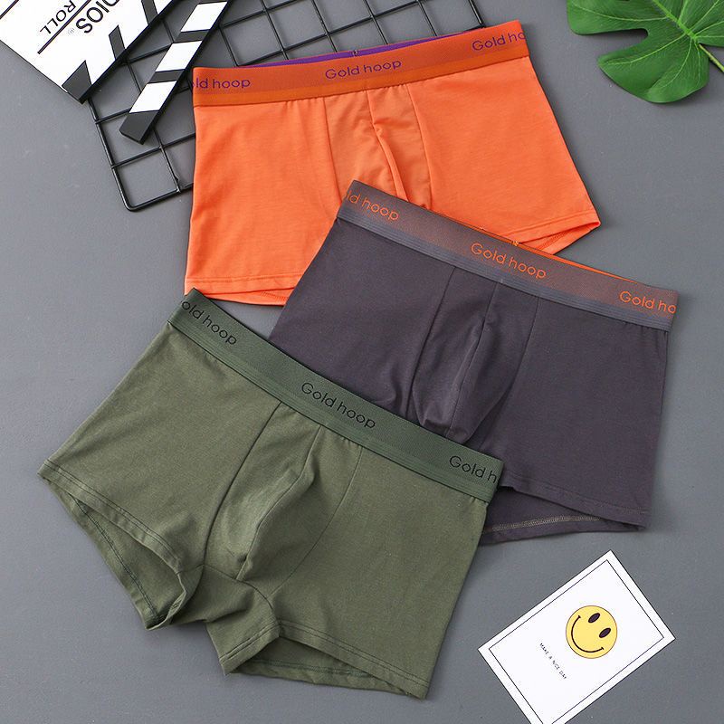 Bộ 1 / 3 Quần Lót Boxer Vải Cotton Thiết Kế Đơn Giản Thoải Mái Cho Nam