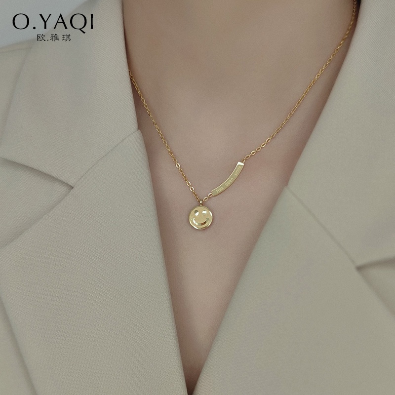 [FreeShip] Dây chuyền nữ titan vòng cung mặt cười X2-311 - CAM KẾT KHÔNG BAY MÀU