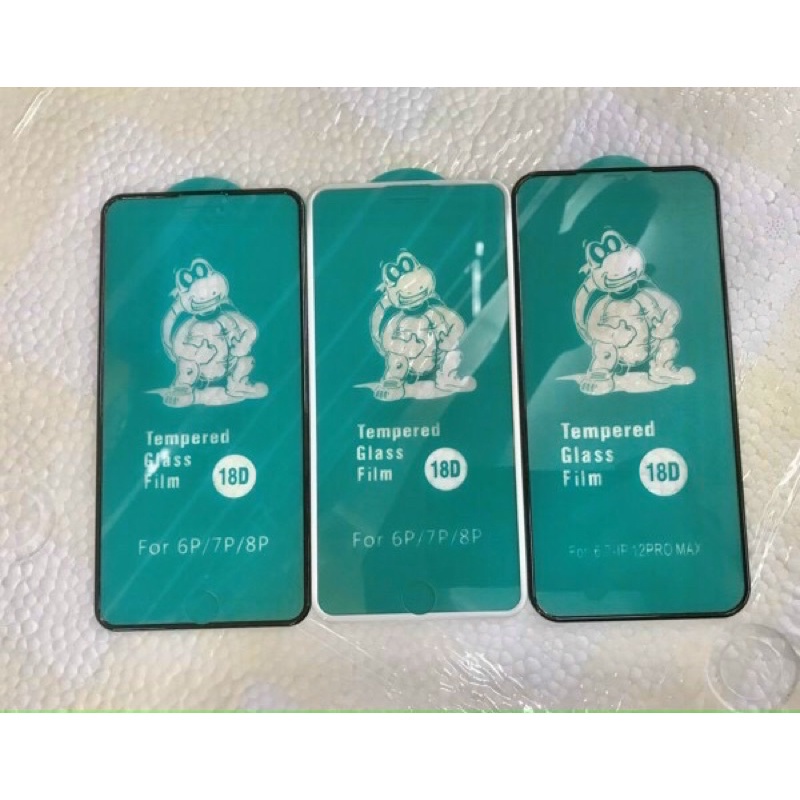 Kính cường lực full màn 18D Rùa xanh viền chống mẻ cảnh ip7p/8plus/ X/ Xsmax/ ip11/ ip11pro max/ ip1