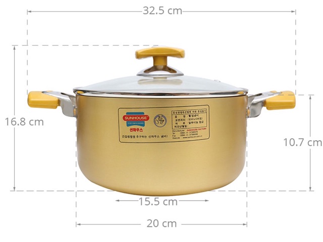 Bộ 3 nồi Anod Sunhouse SH8834 Siêu Bền Đẹp 18cm-22cm-26cm