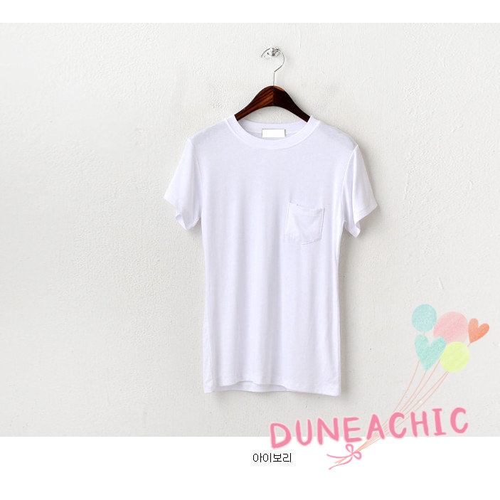 DUNEA Set Áo Thun Ngắn Tay Cổ Tròn + Quần Short Jeans Lưng Cao Thời Trang Nữ