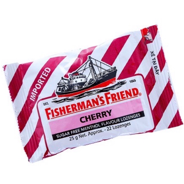 {chính hãng}Kẹo Cay Con Tàu Không Đường Vị Cherry FISHERMAN’s FRIEND