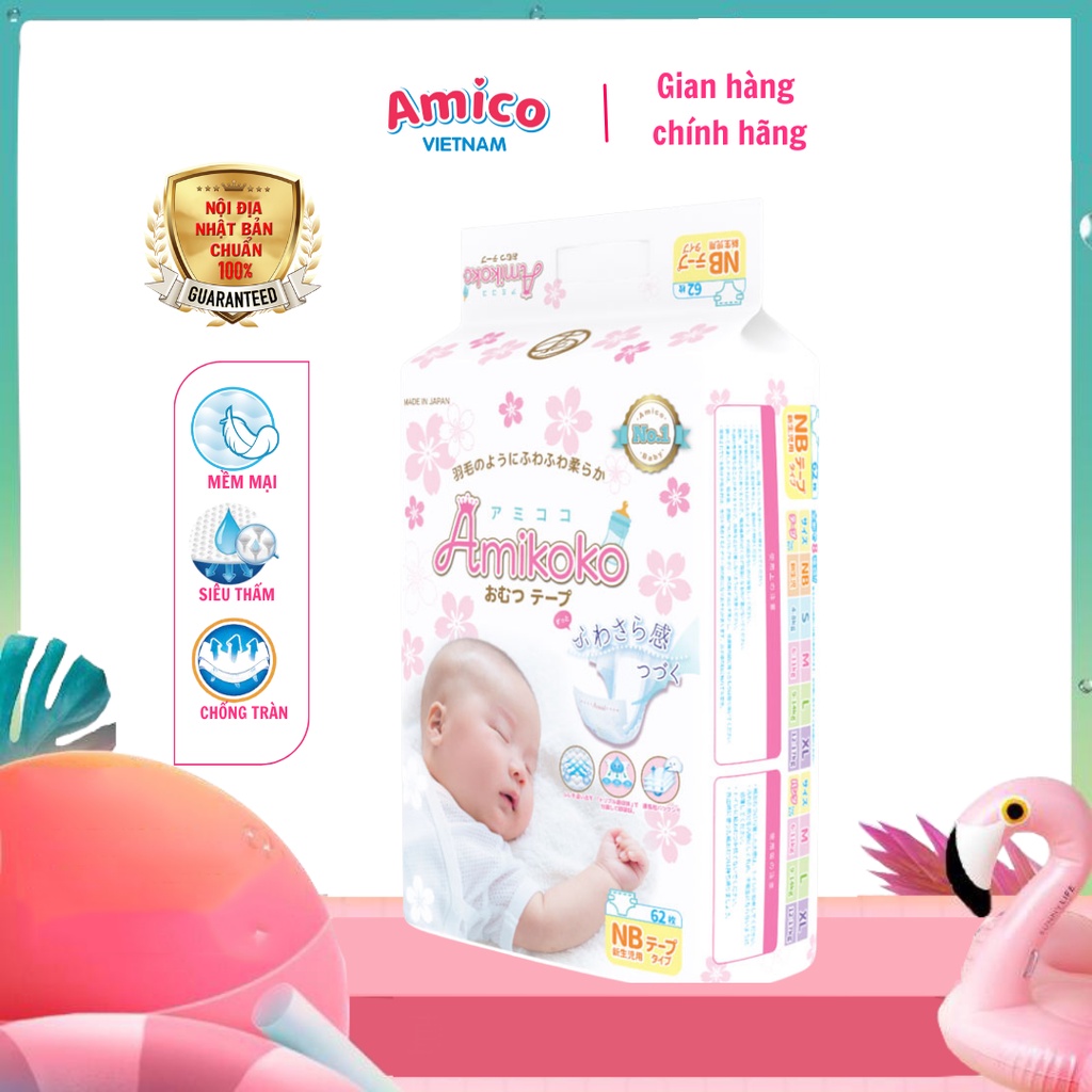 Tã dán sơ sinh AMIKOKO S50 (4-8kg) - 10M