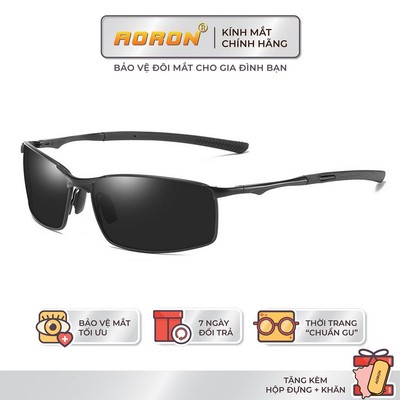 Kính Mát Nam AORON,  Tròng phân cực chống chói lóa đi xe ngày và đêm, dáng ôm sát mắt thời trang AK020 - AORON