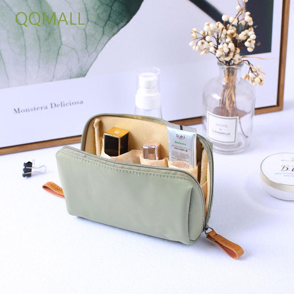 QQMALL 1 PC Cosmetic Bag Beauty Makeup  Pouch Makeup Bag Women Portable Waterproof Makeup Organizer Case Solid Korean Style Toiletry Bag