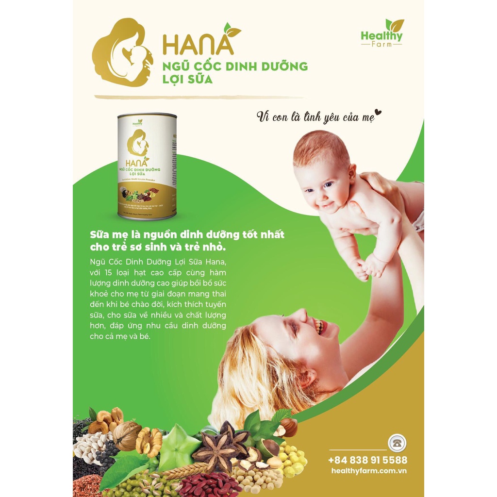 Ngũ Cốc Dinh Dưỡng Lợi Sữa Hana 650gr