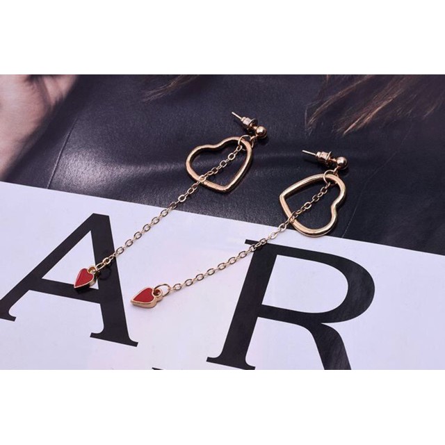 Khuyên tai xích phối trái tim điệu đà cho bạn gái