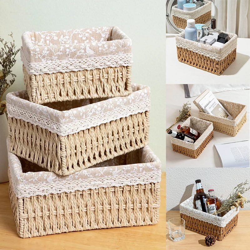 Giỏ Đựng Đồ Bằng Tre Đan Tiện Dụng Cho Gia Đình