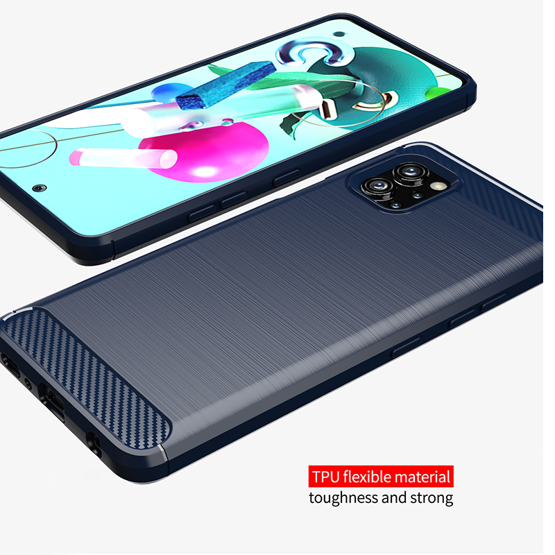Ốp điện thoại LG Q92 Vỏ nhựa TPU mềm bằng sợi Carbon Vỏ di động
