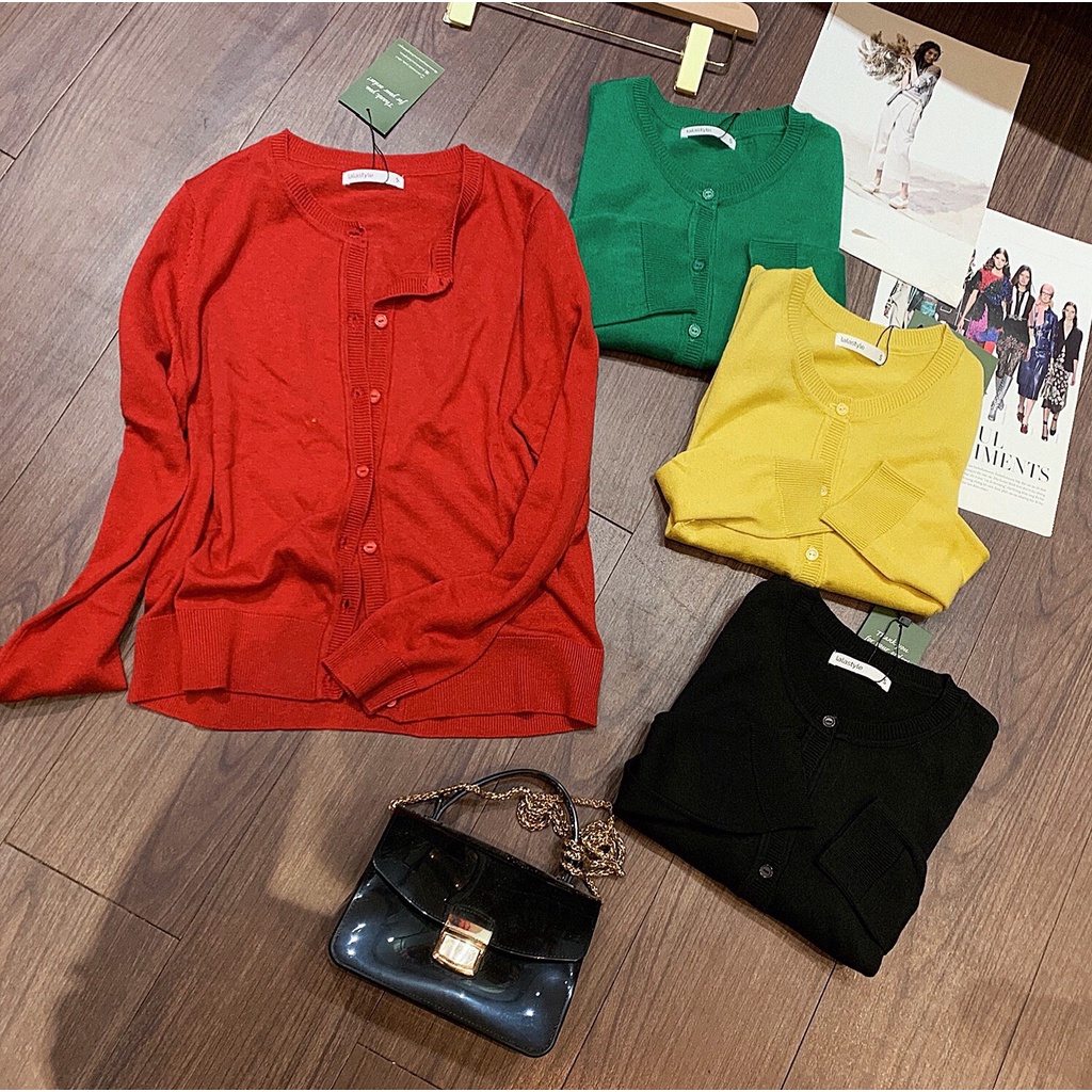 Áo len cardigan dài tay Lalastyle