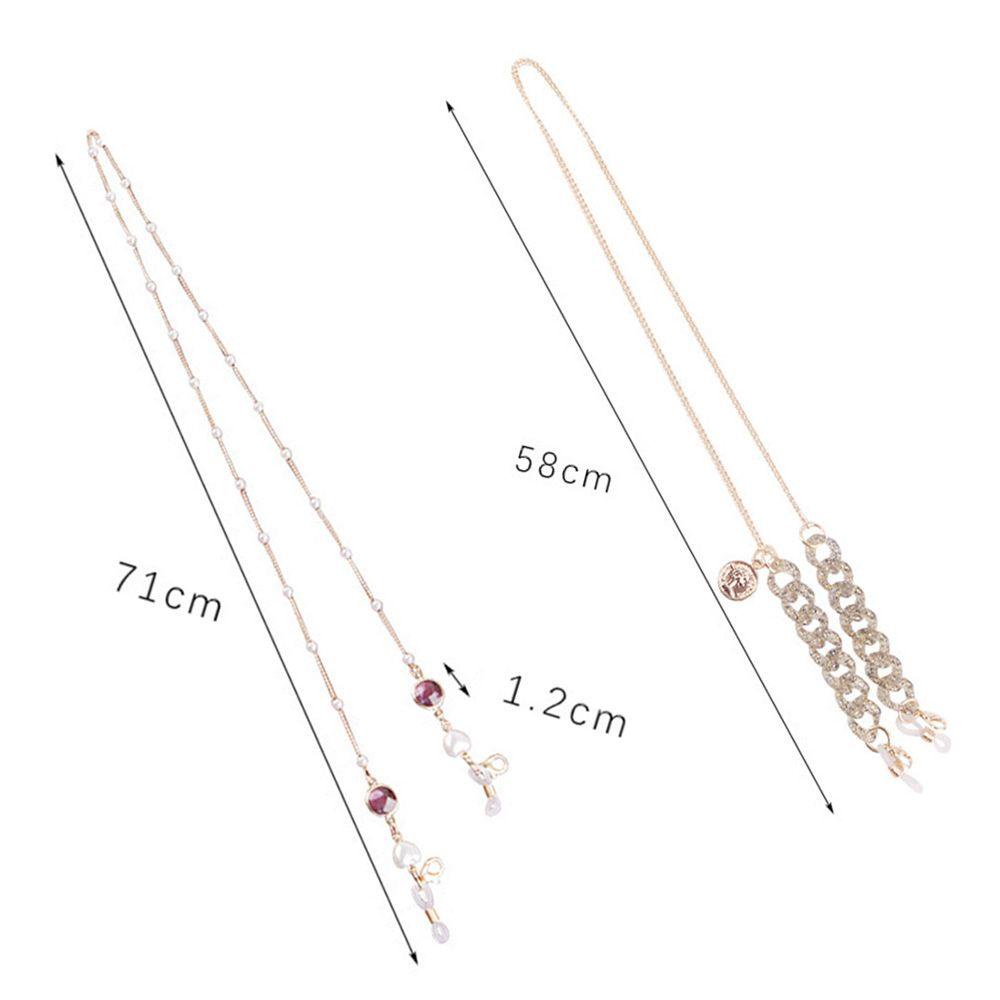 ESPO Dây Xích Giữ Mắt Kính Hình Tròn Đính Đá Quý