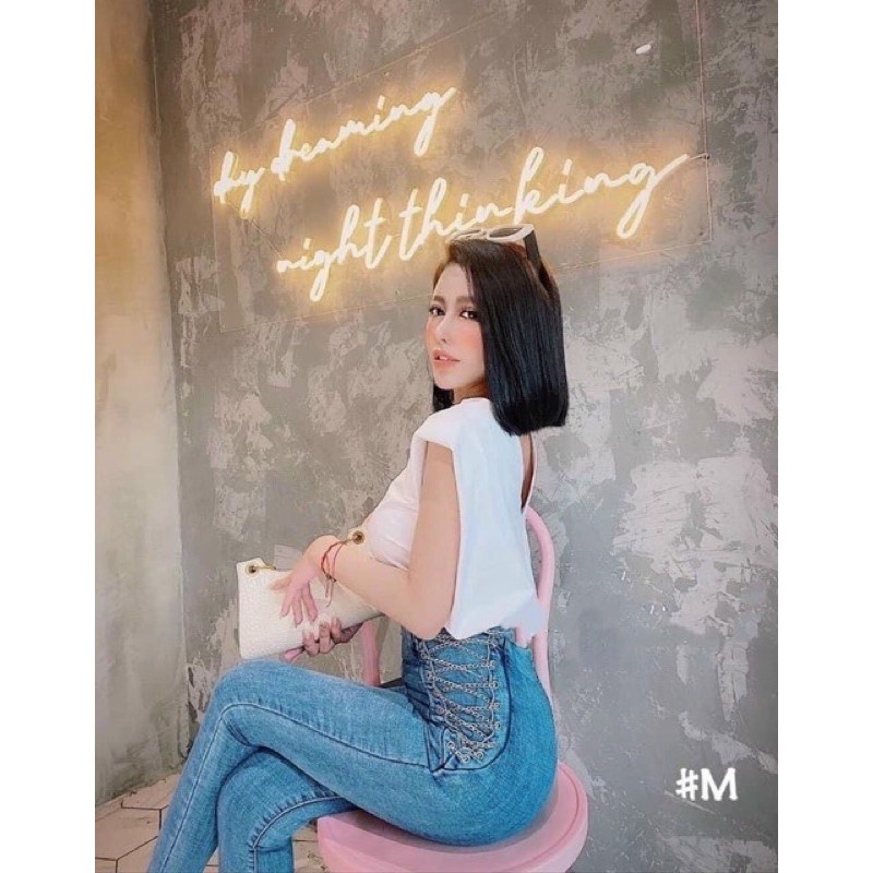 [Mã WASTMAY giảm 15% tối đa 30K đơn 150K] QUẦN BÒ JEANS LƯNG CAO ĐAN XÍCH EO | BigBuy360 - bigbuy360.vn