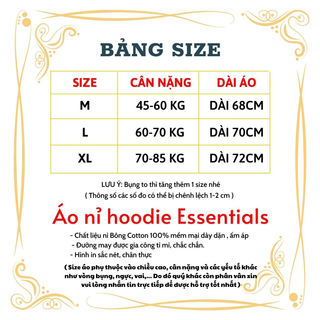 Áo nỉ hoodie Essentials In cao su nổi , áo nỉ bông unisex nam nữ TILAA FASHION AHD01 | BigBuy360 - bigbuy360.vn