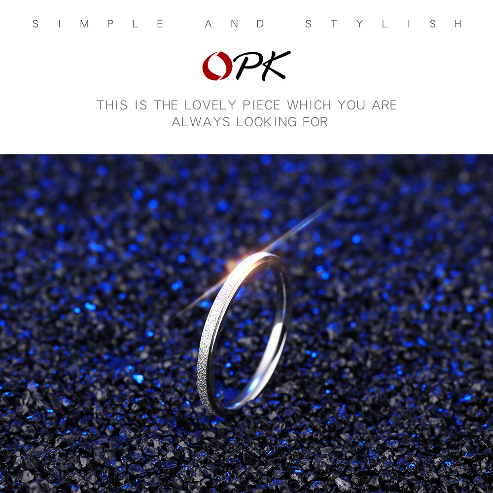 Nhẫn OPK GJ581 thép không gỉ màu vàng hồng/ trắng nhám thời trang Hàn Quốc dành cho nữ