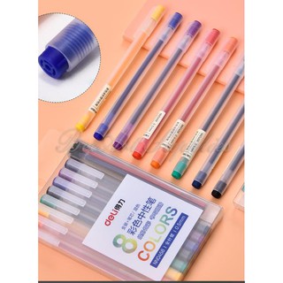 Sét 8 Cây Bút Gel Deli (tặng kèm ruột thay thế)