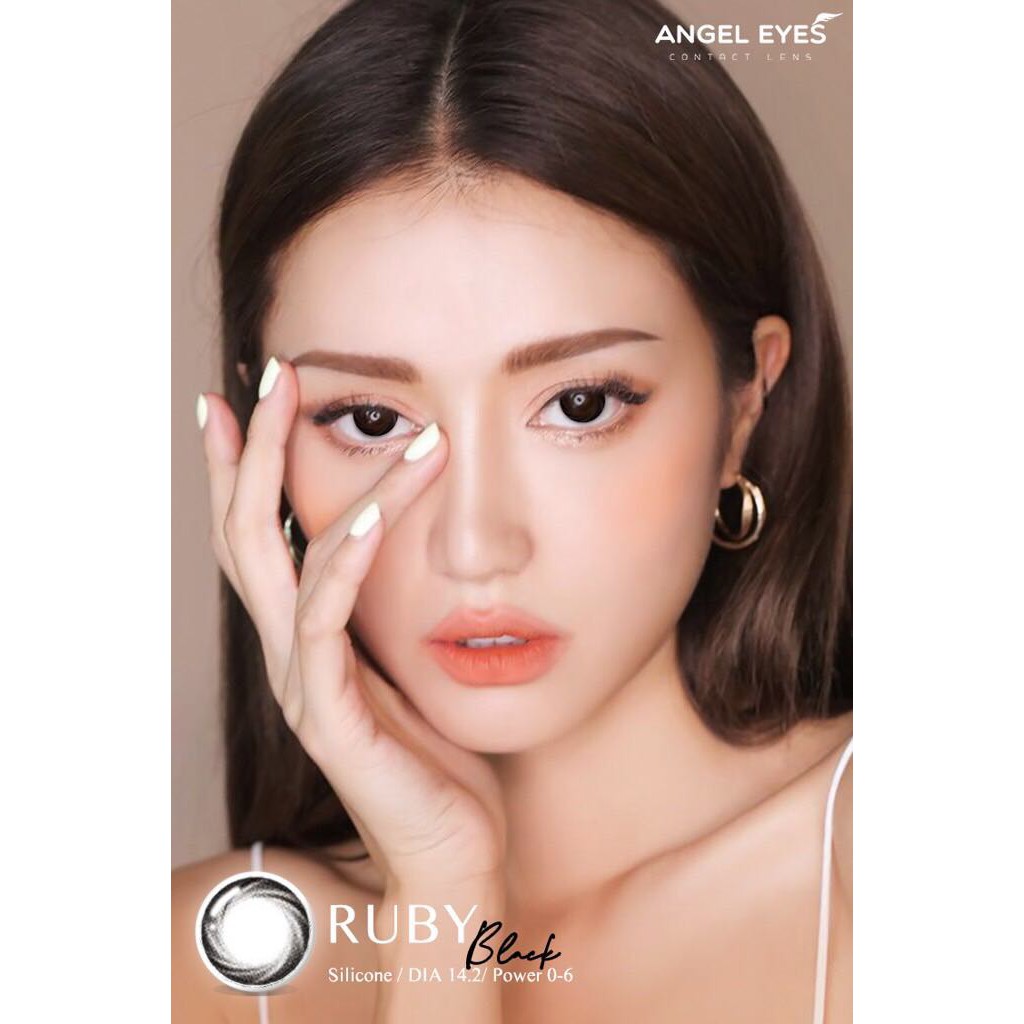 KÍNH ÁP TRÒNG | LENS MÀU ĐEN TỰ NHIÊN - SILICONE HYDROGEL 24H 300K - RUBY BLACK (0 - 6 Độ) -  Lens Hàn Quốc Chính Hãng.