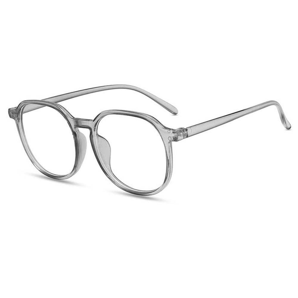 ANEMONE Fashion Anti Blue Light Glasses Geometric Anti-Radiation Glasses Women Eyeglasses Clear Lens Glasses Transparent Korean Computer Eyewear For Men Square Grey Black Frame Eyeglasses/Multicolor
