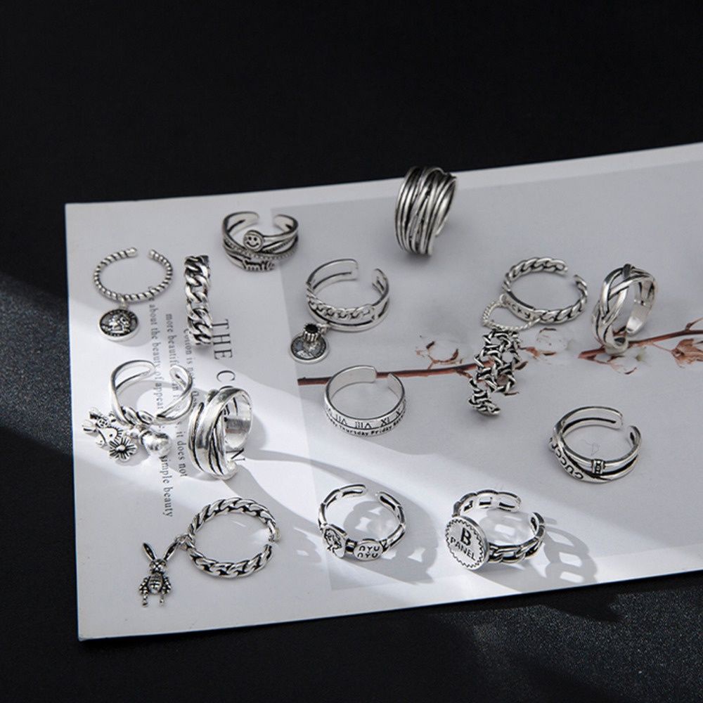 Nhẫn Mở Phong Cách Hip Hop Đơn Giản Thời Trang Cho Cặp Đôi