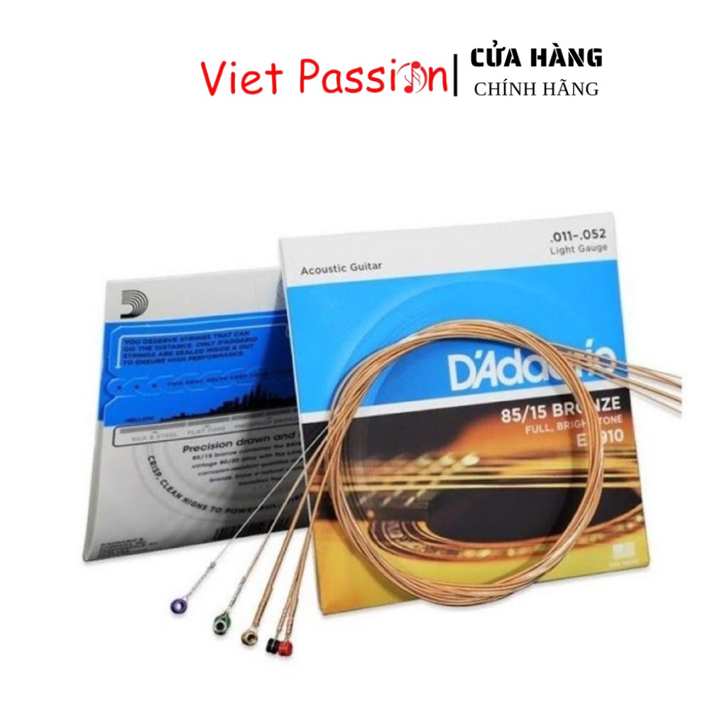 Dây đàn guitar acoustic D'addario EZ910  dây guitar sắt chất lượng Vet Passion