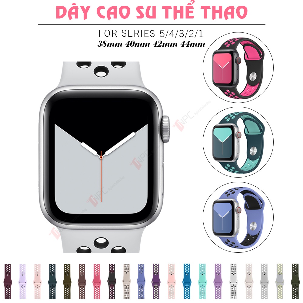 [Mẫu mới 2020] Dây Đeo Apple Watch Cao Su Thể Thao Series 5|4|3|2|1 kích thước 38mm 40mm 42mm 44mm