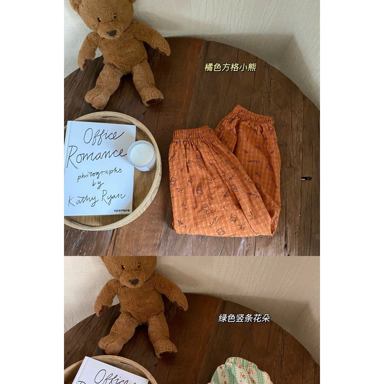[Babycat] Hàng Có Sẵn Quần Dài Cotton Mỏng Màu Trơn Chống Muỗi Phong Cách Nhật Bản Hàn Quốc Thời Trang Mùa Hè Giản Dị Dành Cho Bé Trai Bé Gái