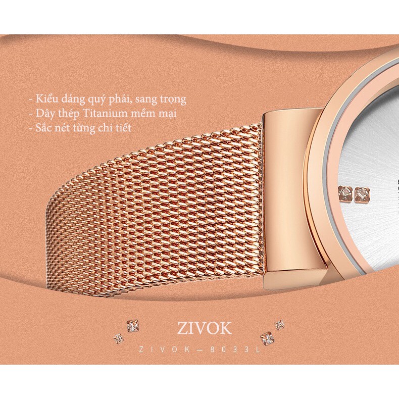 [CHÍNH HÃNG] Đồng hồ nữ ZIVOK dây da Titanium mềm mại, phong cách trẻ trung, quý phái đậm chất Châu Âu | BigBuy360 - bigbuy360.vn